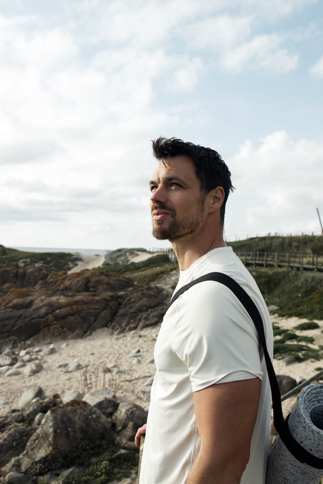 Fabien Combe by the coast in the morning light